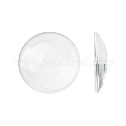 クリアガラスカボション  フラットラウンド  半円  45x8mm&nbsp;GGLA-R026-45mm-1
