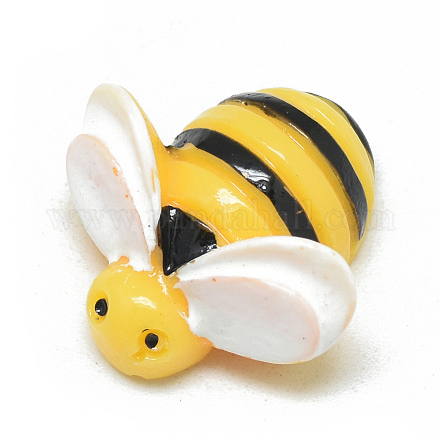 樹脂カボション  ミツバチ  ゴールド  19x19x7mm&nbsp;X-CRES-Q198-125-1