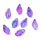 Glass Beads, Leaf, Slate Blue, 12x6.5x5mm, Hole: 0.8mm