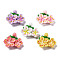 Opaque Resin Cabochons, Flowers, Mixed Color, 26x30x7mm