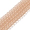 Transparent Glass Beads Strands, Faceted, Frosted, Rondelle, Camel, 10mm, Hole: 1mm, about 60~61pcs/strand, 46~48cm