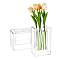 2Pcs Acrylic Vase, Rectangle, Clear, 200x135mm