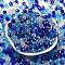 Glass Beads, Faceted, Rondelle, Blue, 6x5mm, Hole: 1mm, about 2360pcs/500g