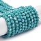 Opaque Glass Beads Strands, Faceted(32 Facets), Round, Dark Turquoise, 4mm, Hole: 0.8mm, about 87~93pcs/strand, 32~33cm