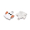 Halloween Theme Alloy Enamel Pendants, Cadmium Free & Nickel Free & Lead Free, Platinum, Ghost, 20x19x1mm, Hole: 2mm