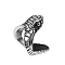 Alloy Open Cuff Ring, Knitting Loop Crochet Loop, Yarn Guide Finger Holder for Women, Antique Silver, Snake, Inner Diameter: 1.9cm