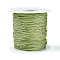 100M Segment Dyed Round Polyester Braided Cords, with PET Plastic Metallic Thread, for Jewelry Making, Pale Green, 1mm, about 109.36 Yards(100m)/Roll