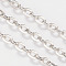 Iron Cable Chains, Unwelded, with Spool, Flat Oval, Cadmium Free & Lead Free, Platinum Color, 4.1x3x0.8mm, about 32.8 Feet(10m)/roll