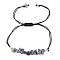 Natural Lapis Lazuli Braided Bead Bracelets, 8-5/8 inch(22cm)