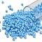 TOHO 6/0 Round Beads, Japanese Seed Beads, (403F) Light Blue Opaque Rainbow Matte, 4mm, Hole: 1.5mm, about 840pcs/50g