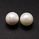 シェルパールビーズ  ラウンド  グレードA  片穴  ホワイト  16mm  穴：1mm&nbsp;X-BSHE-L031-01-16mm-2