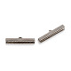 アイアン製カシメリボン止めエンドパーツ  プラチナ  8x35mm  穴：1mm&nbsp;E184Y-2