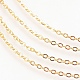 真鍮製アズキチェーン  ハンダ付け  フラットオーバル  ゴールドカラー  2x1.8x0.1mm&nbsp;CHC-E002-G-2