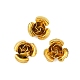 鉄のビーズ  ラックめっき  花  ゴールドカラー  8x8.5x5mm  穴：0.6mm&nbsp;FIND-A049-01A-G-1