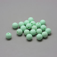食品グレードの環境に優しいシリコーンビーズ  ラウンド  淡緑色  14~15mm  穴：2mm