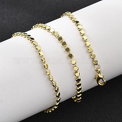 Brass Flat Ball Chain Necklaces for Women, Flat Round, Rack Plating, Long-Lasting Plated, Cadmium Free & Lead Free, Real 18K Gold Plated, 16.38 inch(41.6cm)
