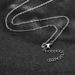 Non-Tarnish 304 Stainless Steel Cable Chain Necklace, with Lobster Claw Clasps, Stainless Steel Color, 19.6 inch(50cm), 1.6mm