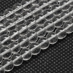 Imitate Austrian Crystal Glass Round Bead Strands, Grade AA, Clear, 6mm, Hole: 1mm, about 68pcs/strand, 15.7 inch