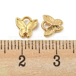 合金チャーム  バタフライチャーム  ゴールドカラー  7x7x2mm  穴：1.4mm&nbsp;FIND-A039-13G