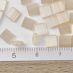 MIYUKIティラビーズ  日本製シードビーズ  2穴  （tl2593)シルクペールライトオレンジ  5x5x1.9mm  穴：0.8mm  約2950個/250g&nbsp;LS-SEED-MY05-TL2593