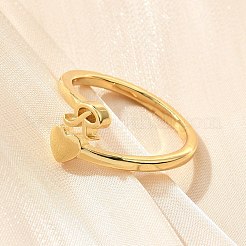 女性用真鍮カフリング  文字L  文字h  内径：15.6mm&nbsp;RJEW-U044-R