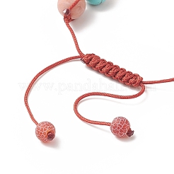 Round Natural Mixed Gemstone Braided Bead Bracelet&nbsp;BJEW-JB09298