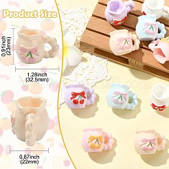 桜柄の樹脂製花瓶 30色 5個  ドールハウス用家具  ホームオフィスの卓上ディスプレイの装飾用  ミックスカラー  23x32.5x22mm  6個/カラー&nbsp;AJEW-CJ0001-77