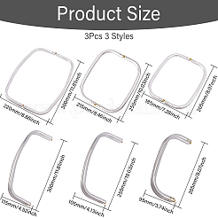 3Pcs 3 Styles Aluminium Alloy Tube Bag Handles&nbsp;FIND-CA0008-61