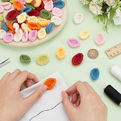 54Pcs 9 Colors Handicraft Milk Cotton Knitting Leaf Ornament Accessories&nbsp;DIY-FG0004-82