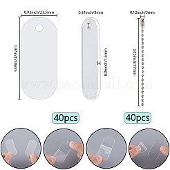 値札チェーン用鉄製ボールチェーン40個  アクリルパーツ40個付き  透明  7.7x0.3x0.3cm&nbsp;FIND-SC0015-06