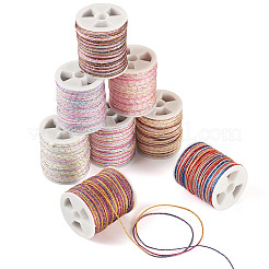 8 Rolls 8 Colors Segment Dyed Nylon Metallic Cord&nbsp;NWIR-TA0001-28A