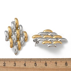 304 Stainless Steel Two Tone Stud Earrings for Women&nbsp;STAS-Z117-03GP