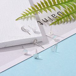 925スターリングシルバー製スタッドピアスパーツ  スタンプ925個付きイヤリングポスト  銀  11.5mm  トレイ：5mm  ピン：0.8mm&nbsp;X-STER-K167-045D-S