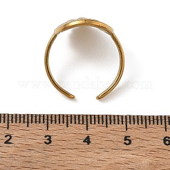304ステンレススチール製エナメルカフオープンリング  花  18KGP本金メッキ  19mm  内径：18mm&nbsp;SA-CBA5A8D-03G