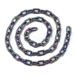 アクリル不透明アズキチェーン  ABカラー  オーバル  ミックスカラー  13x8x2mm  19.68インチ（50cm）/連&nbsp;PACR-N009-002
