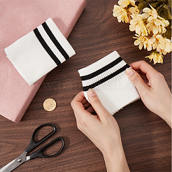 Stripe Pattern Cotton Tubular Knit Rib Cuff&nbsp;AJEW-WH0348-200A