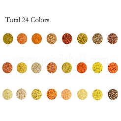 288g24色ガラスシードビーズ  ラウンド  ミックスカラー  8/0  3~4x2~3mm  穴：0.8~1mm  12 G /カラー&nbsp;SEED-JQ0005-01C-3mm