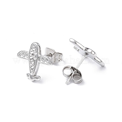 Non-Tarnish 304 Stainless Steel Plane Stud Earring Findings&nbsp;EJEW-I285-14P