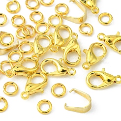 DIY チェーン ブレスレット ネックレス メイキング キット  304ステンレススチールのベネチアンチェーンとスナップオンベイルを含む  亜鉛合金カニカン  ゴールドカラー  チェーン：2m /セット&nbsp;DIY-FS0003-65