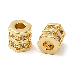 Rack Plating Brass Cubic Zirconia Beads&nbsp;KK-Z033-27G