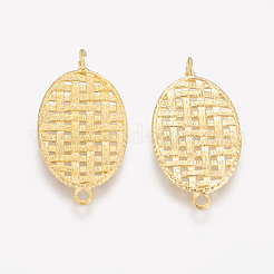 真鍮製リンクコネクター  カドミウムフリーと鉛フリー＆ニッケルフリー  オーバル  生（メッキなし）  28x15x1mm  穴：1.5mm&nbsp;KK-I621-48C-NR