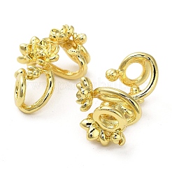 Brass Flower Wrapped European Beads&nbsp;KK-B142-01G