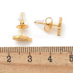 女性用304ステンレススチールスタッドピアス  ゴールドカラー  葉  10x5.5mm&nbsp;STAS-Z117-14G-03