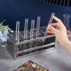40-Hole 201 Stainless Steel Test Tube Display Stands&nbsp;AJEW-WH0348-165B
