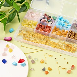 DIY Mixed Stone Chip Beads Earrings Making Kit&nbsp;DIY-FS0002-38
