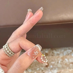 Christmas Snowflake Pattern Plastic False Nail Tips&nbsp;PW-WG5E749-01