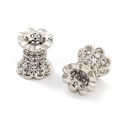 Brass Micro Pave Clear Cubic Zirconia Beads&nbsp;KK-P271-39A-02
