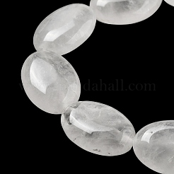 天然石クオーツクリスタルビーズ連売り  水晶  フラットオーバル  18x13x6mm  穴：0.8mm  約11個/連  7.48''~7.68''（19~19.5センチメートル）&nbsp;G-P528-M29-01