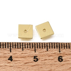 真鍮ビーズ  正方形  ラックめっき  長持ちメッキ  ゴールドカラー  6x6x0.8mm  穴：1.2mm&nbsp;KK-CBA0DF0-11G