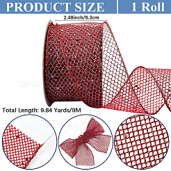 9M Sparkle Polyester Mesh Ribbon with Paillettes&nbsp;OCOR-WH20012-15F